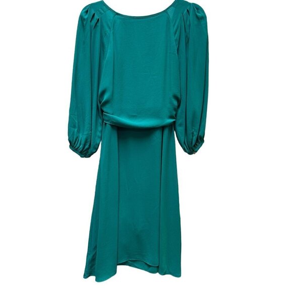 Anthropologie Dress Maeve Green Chiffon Valparaiso Bow Career Work Size 2 - Picture 4 of 9